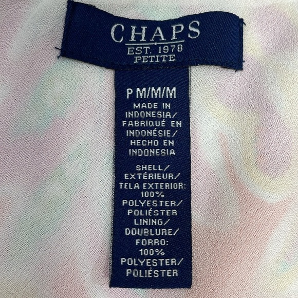 NWOT Chaps Coral Pink Yellow Floral Lined Tiered Chiffon Midi Skirt MP - Picture 9 of 14